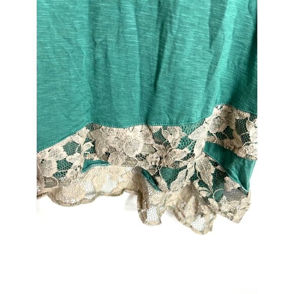 Logo Lori Goldstein green tunic with lace trim - Picture 4 of 9